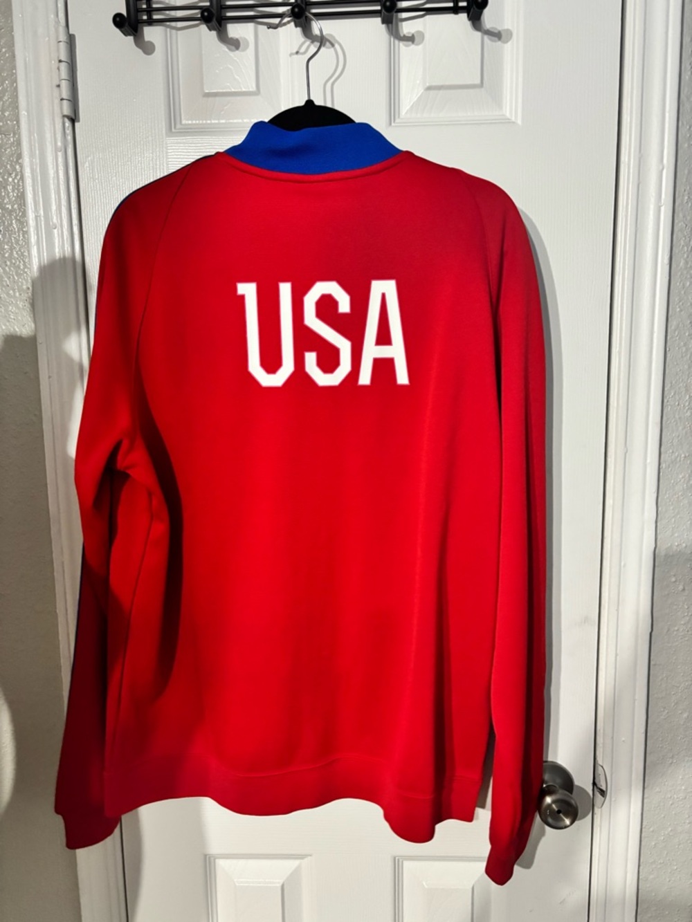 Nike Red Track Jacket with Blue Accents and USA Crest - Picture 5 of 5